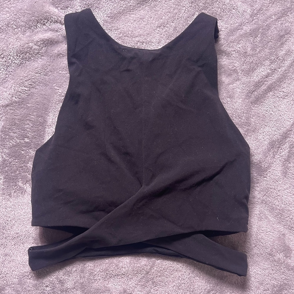 Athleta Conscious Cut Out Black Crop Bra